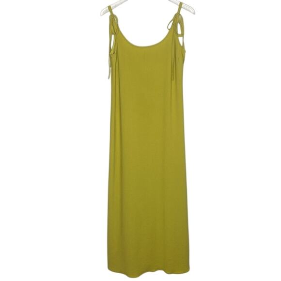 Lulus Chartreuse Green Tie Strap Side Split Maxi Dress Size Small - Picture 2 of 5